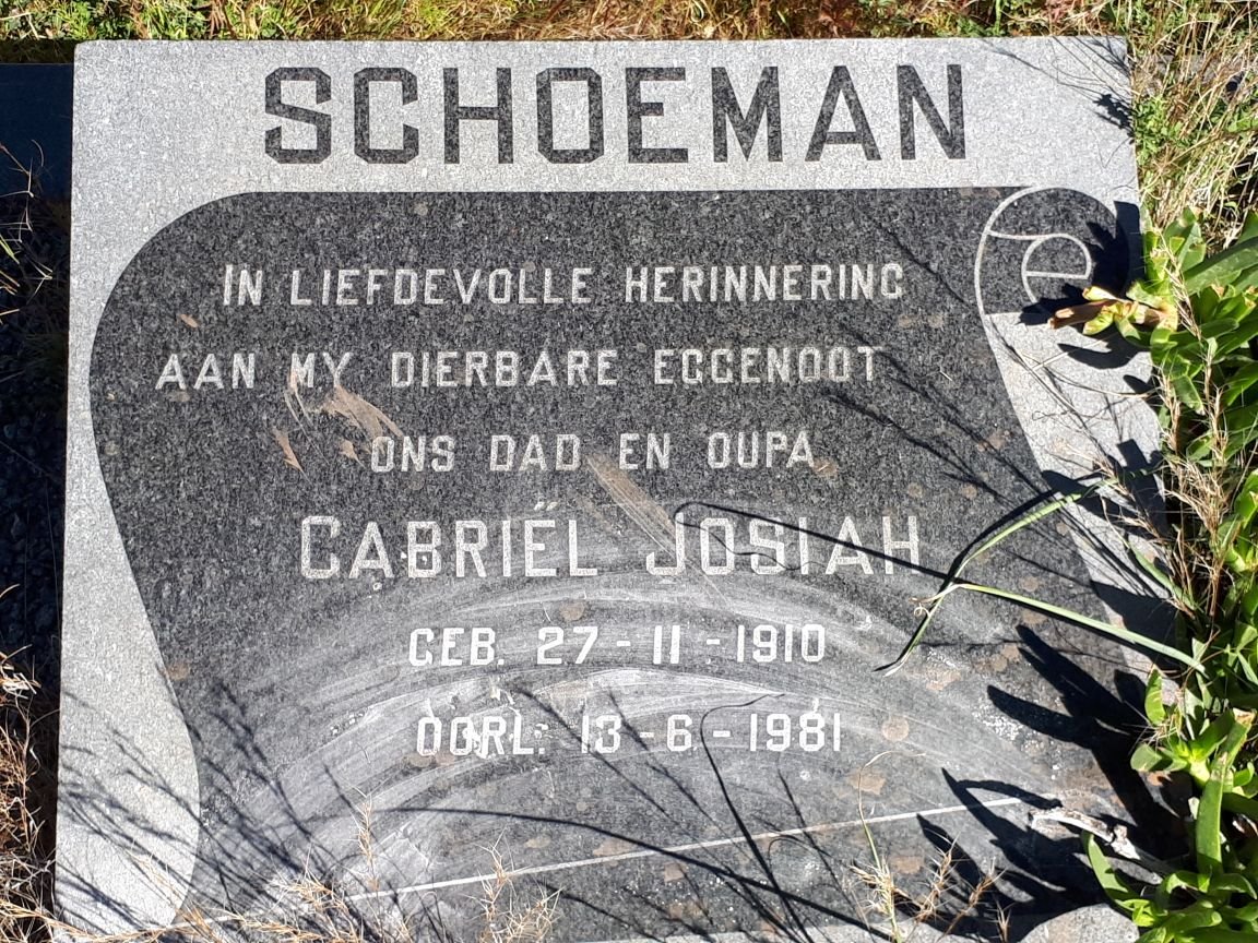 SCHOEMAN Gabriël Josiah 1910-1981