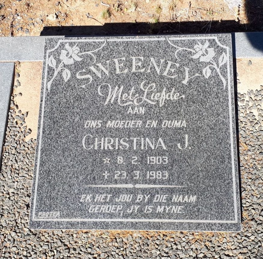 SWEENY Christina J. 1903-1983