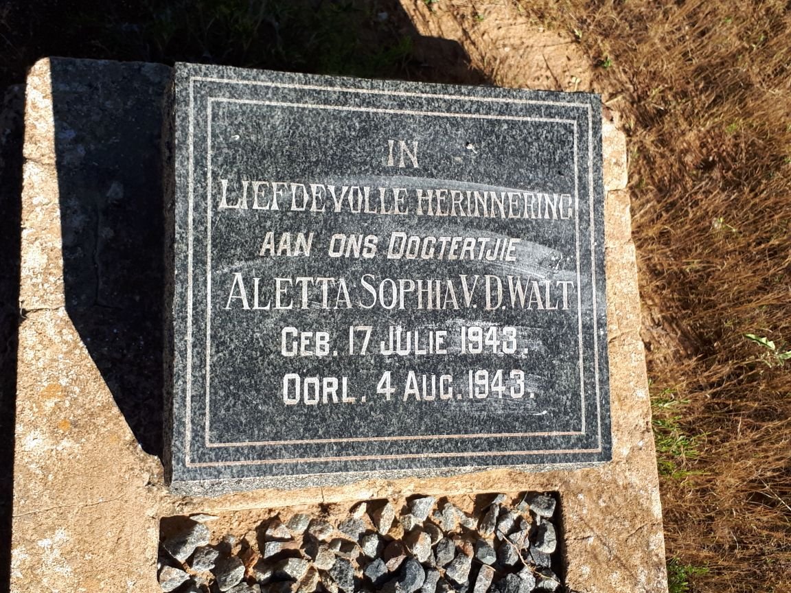 WALT Aletta Sophia, van der 1943-1943