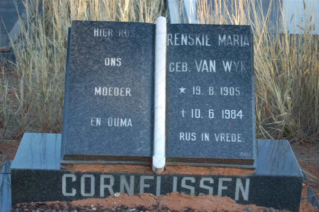CORNELISSEN Renskie Maria nee VAN WYK 1905-1984