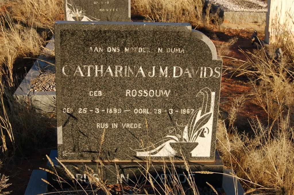 DAVIDS Catharina J.M. nee ROSSOUW 1899-1967