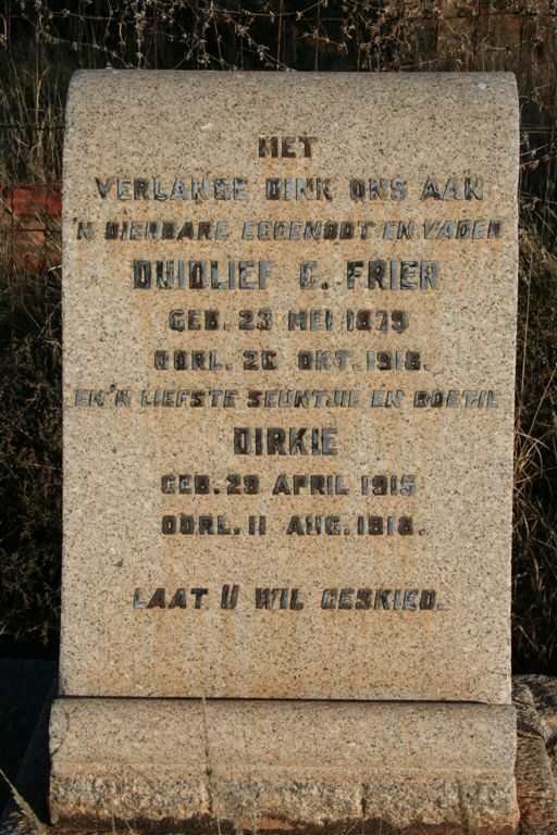 FRIER Duidlief C. 1879-1918 :: FRIER Dirkie 1915-1918