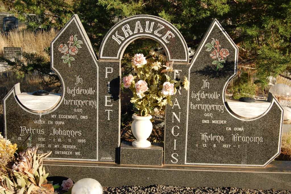 KRAUZE Petrus Johannes 1932-1995 &amp; Helena Francina 1937-