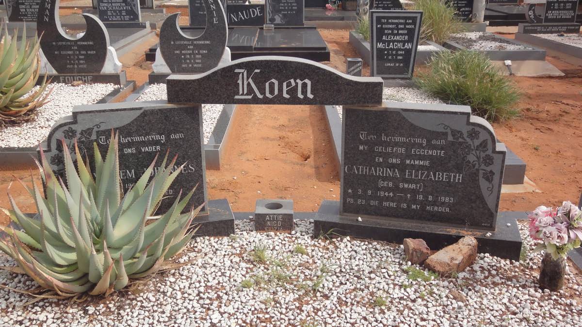KOEN Willem Johannes 1944- &amp; Catharina Elizabeth SWART 1944-1983