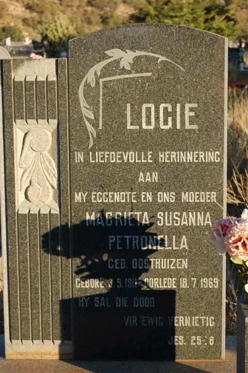 LOGIE Magrieta Susanna Petronella nee OOSTHUIZEN 1911-1969