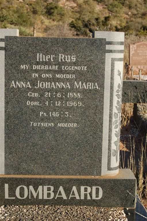 LOMBAARD Anna Johanna Maria 1888-1969