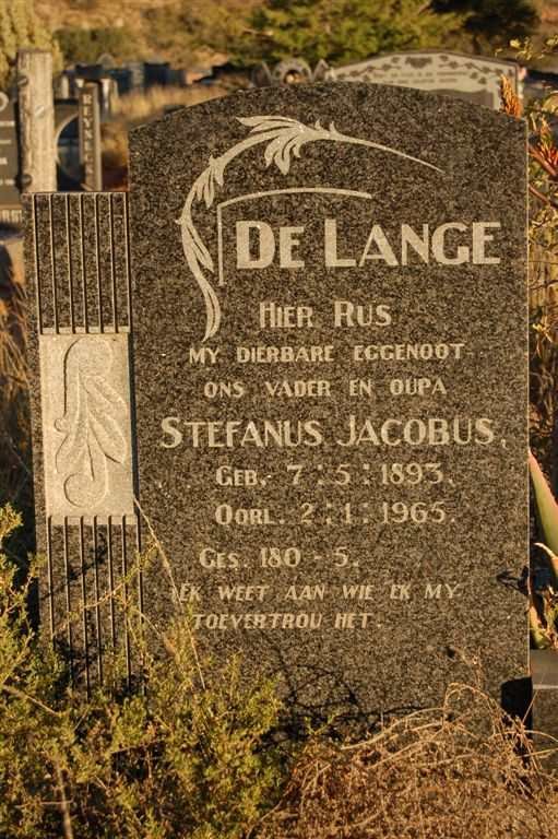 LANGE Stefanus Jacobus, de 1893-1965