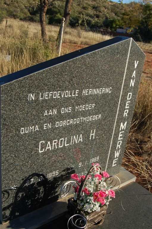 MERWE Carolina H., van der 1895-1989