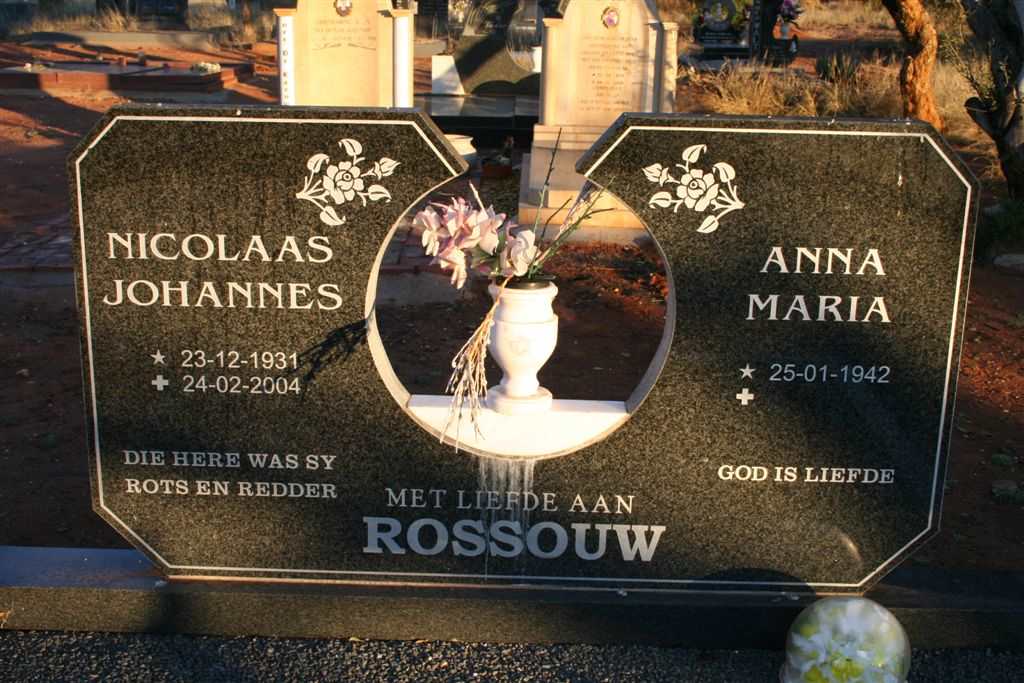 ROSSOUW Nicolaas Johannes 1931-2004 &amp; Anna Maria 1942-