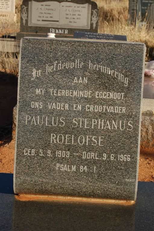 ROELOFSE Paulus Stephanus 1903-1966