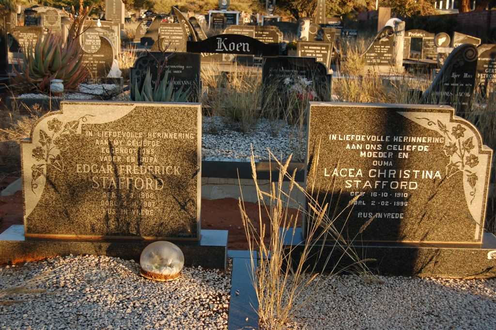 STAFFORD Edgar Frederick 1906-1987 &amp; Lacea Christina 1910-1996