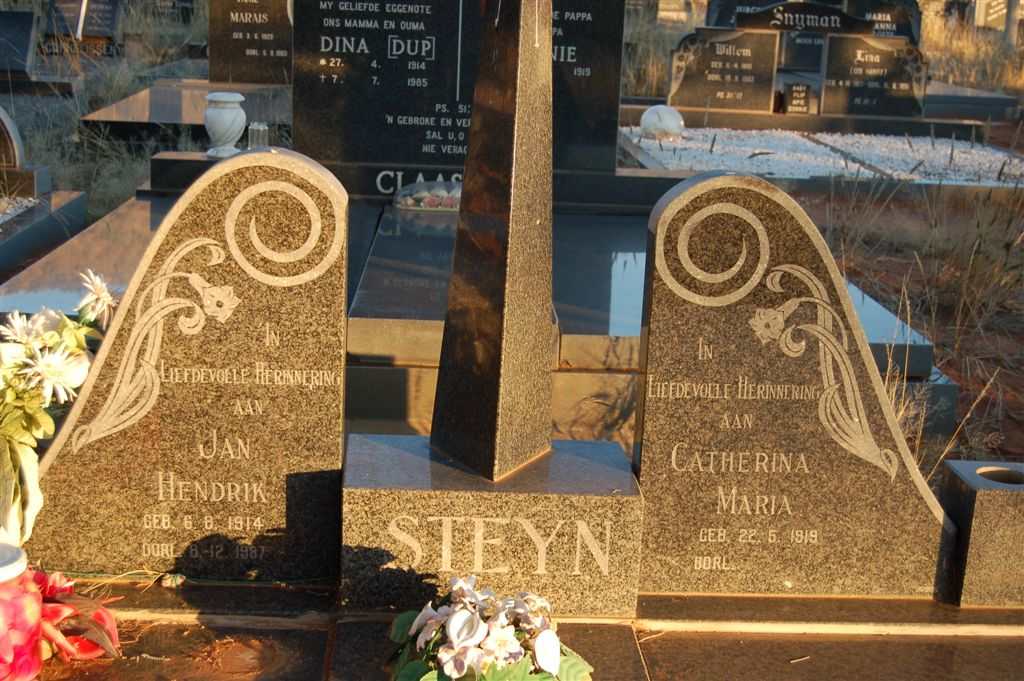 STEYN Jan Hendrik 1914-1987 &amp; Catherina Maria 1919-