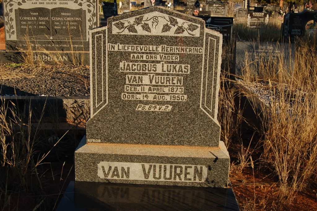 VUUREN Jacobus Lukas, van 1873-1950