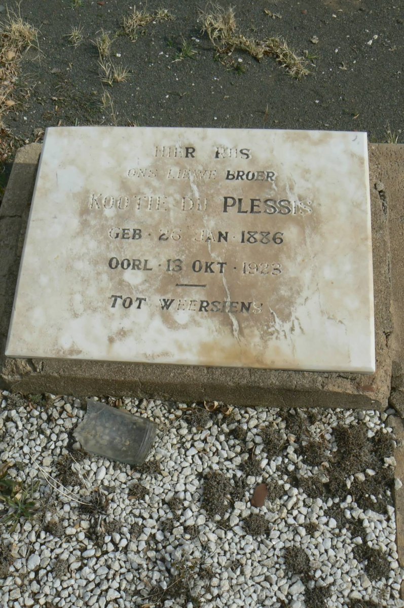 PLESSIS Kootjie, du 1886-1923
