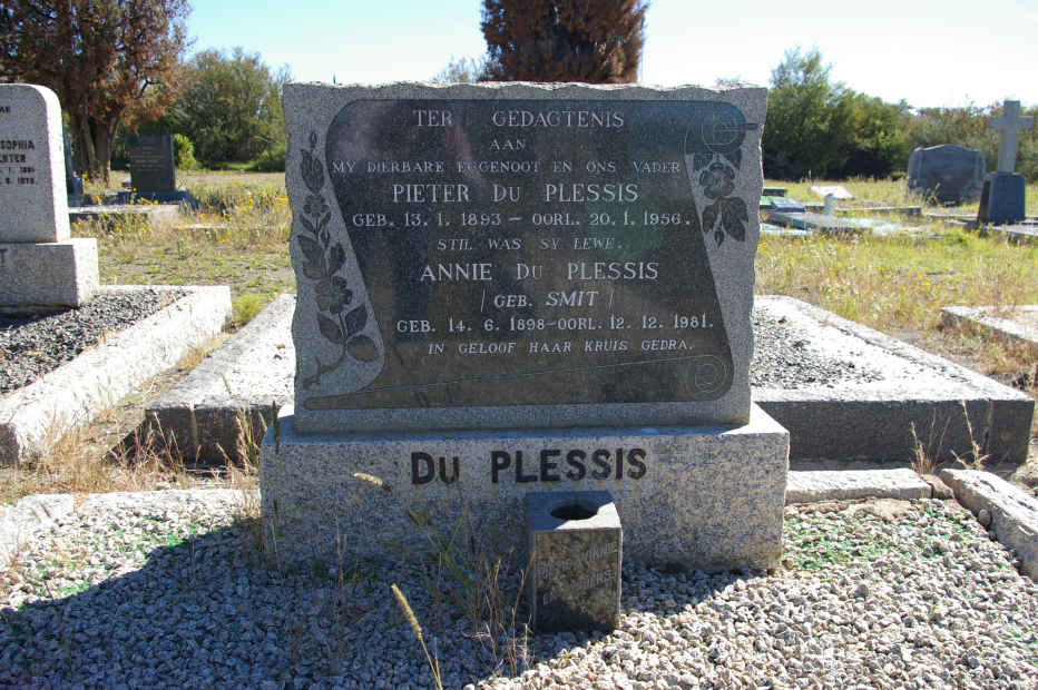 PLESSIS Pieter, du 1893-1956 &amp; Annie SMIT 1898-1981
