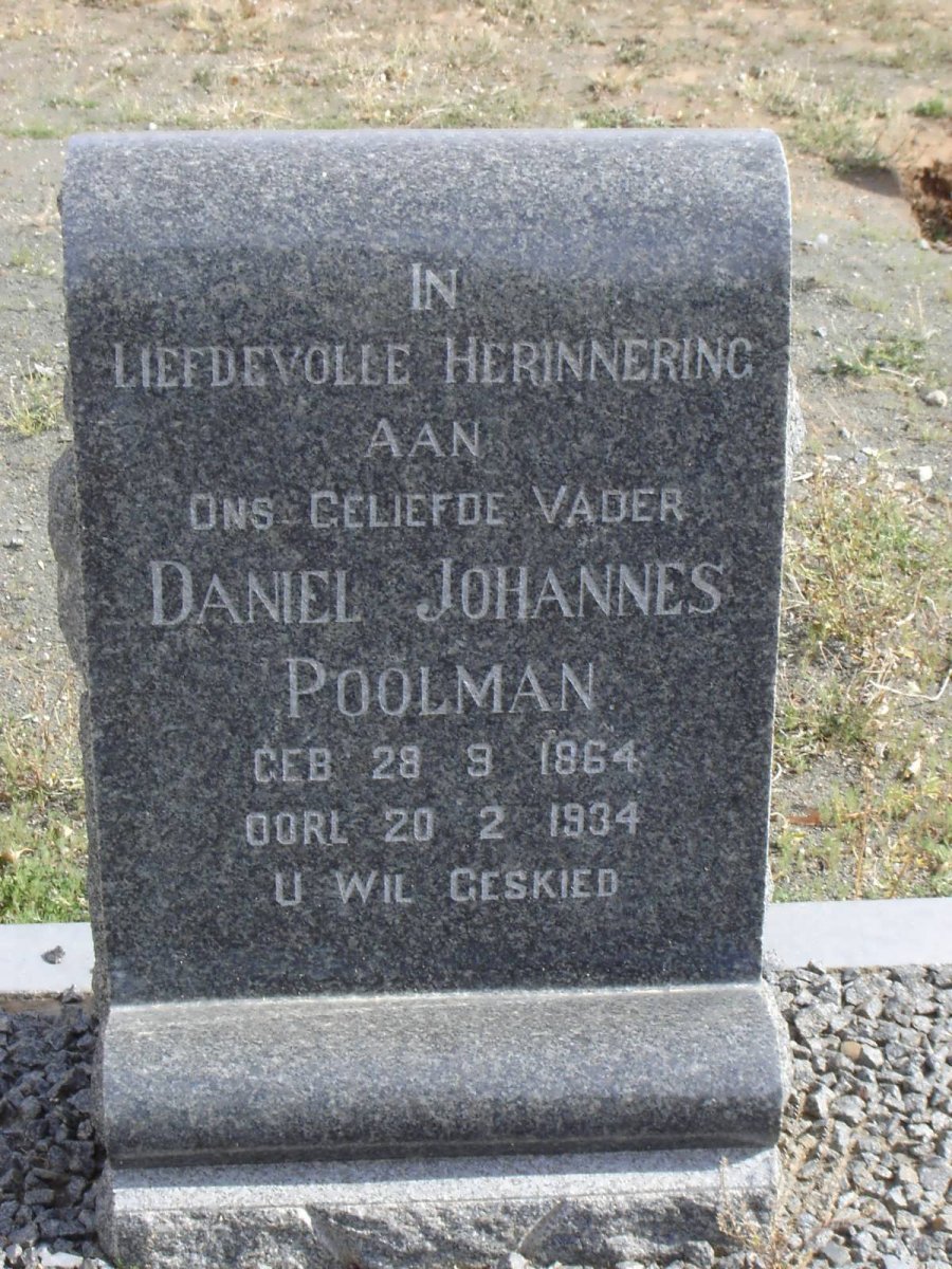 POOLMAN Daniel Johannes 1864-1934