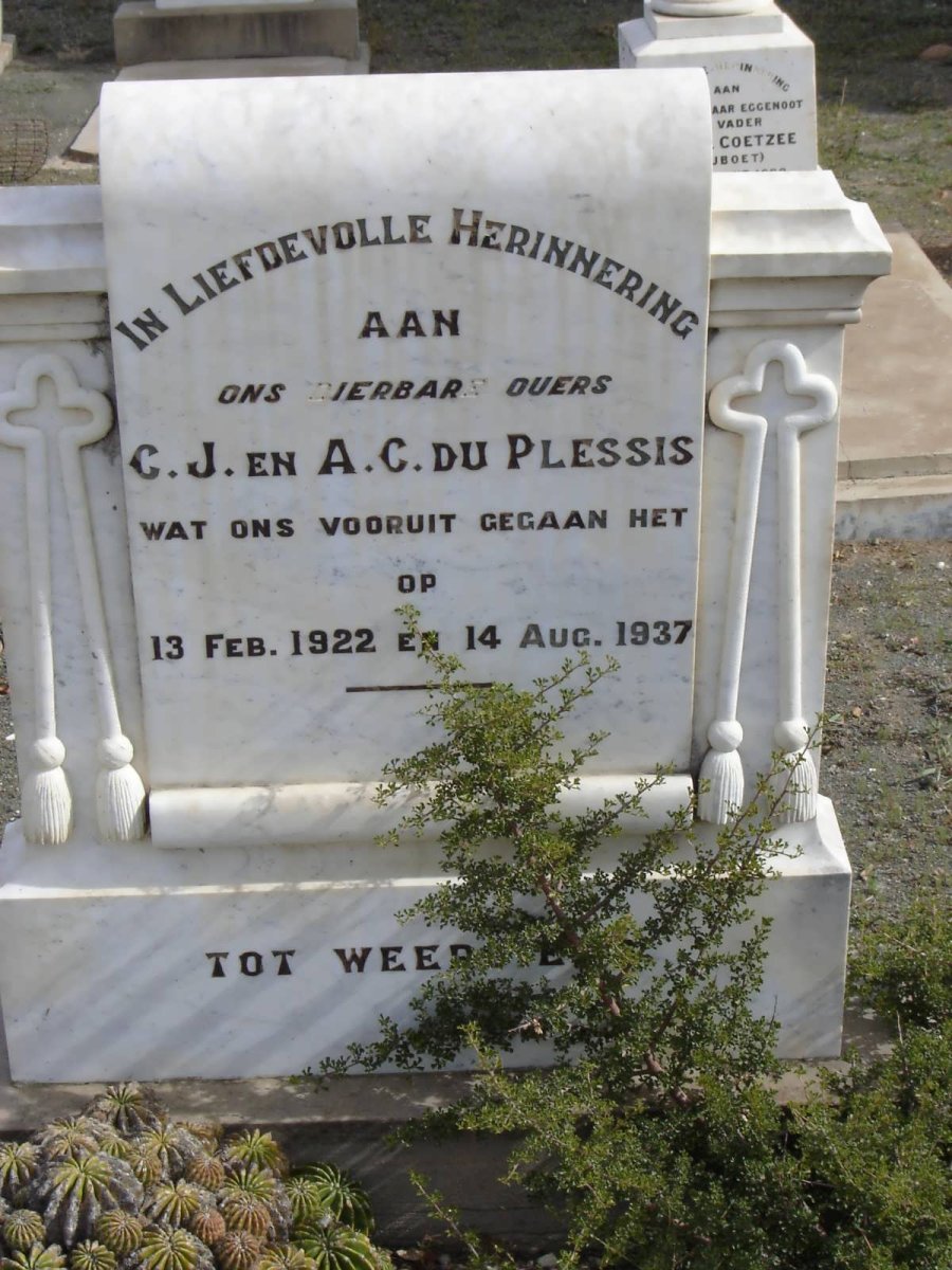 PLESSIS C.J., du 1922 &amp; A.C. -1937