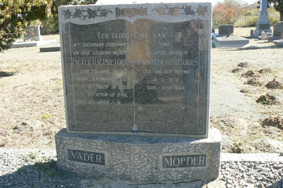PRETORIUS Pieter H.R. 1874-1957 &amp; Charlotta J. VAN DER MERWE 1872-1964