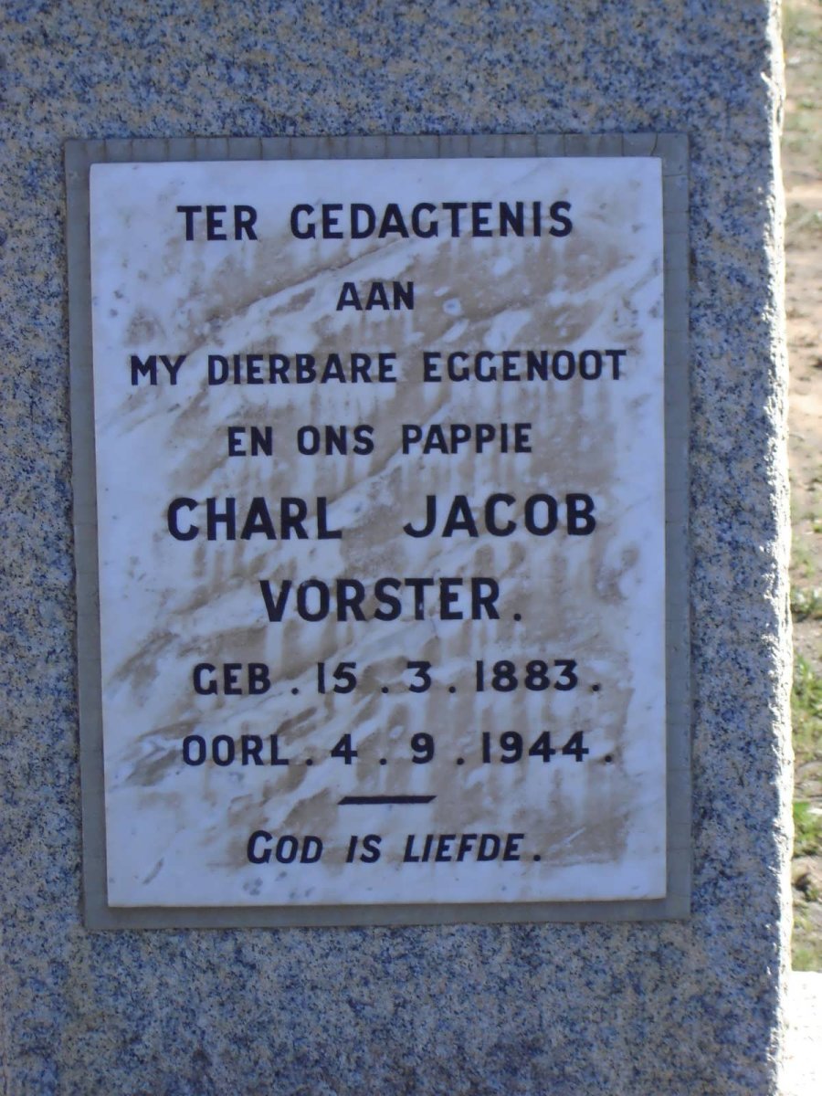 VORSTER Charl Jacob 1883-1944