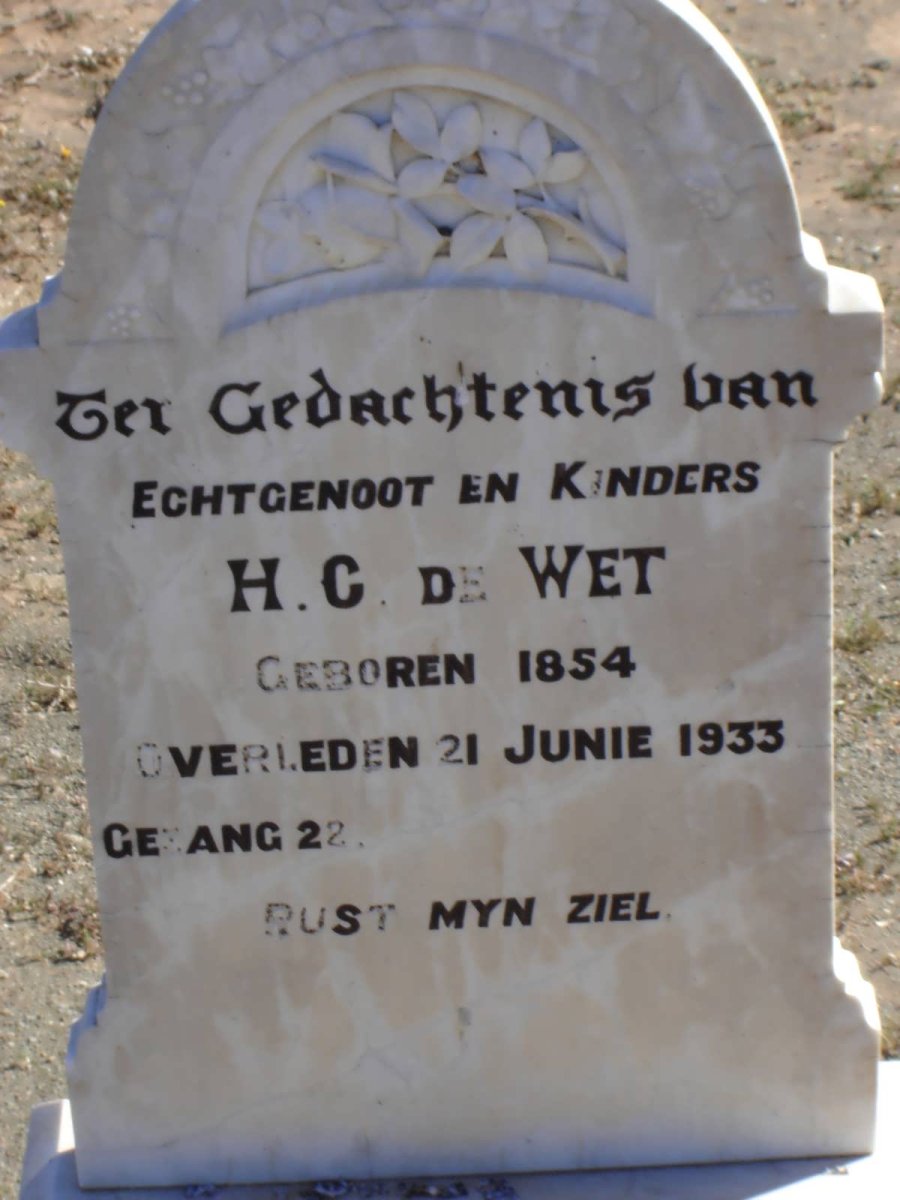 WET H.C., de 1854-1933