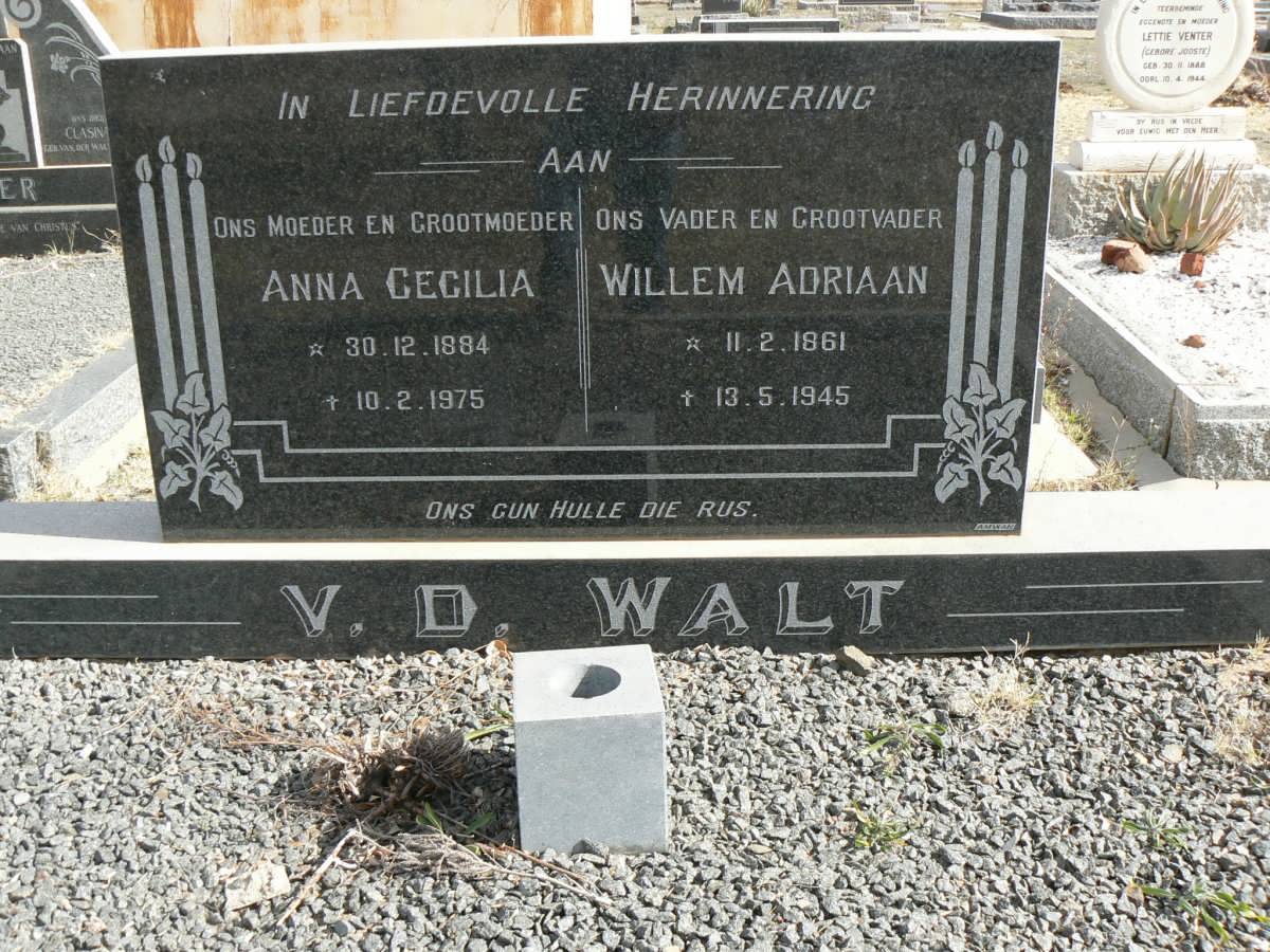 WALT Willem Adriaan, v.d. 1861-1945 &amp; Anna Cecilia 1884-1975