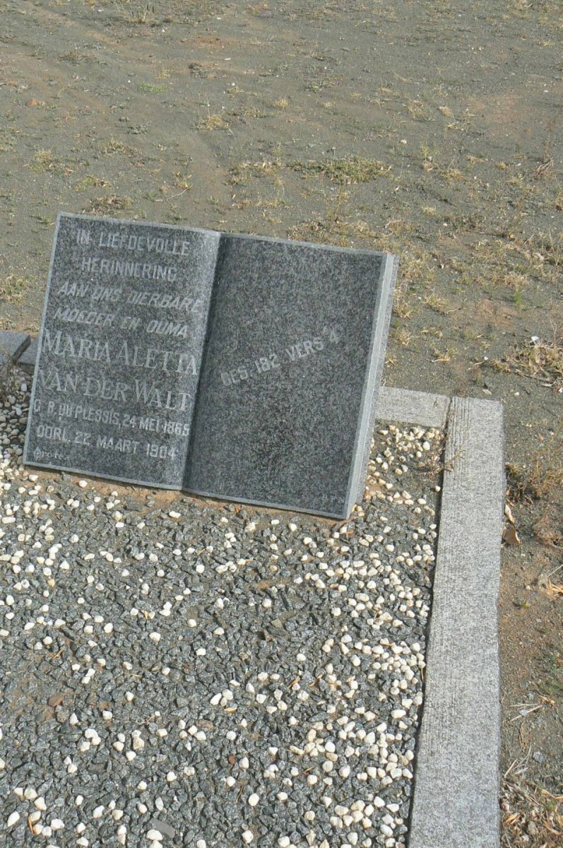 WALT Maria Aletta, van der nee DU PLESSIS 1865-1904