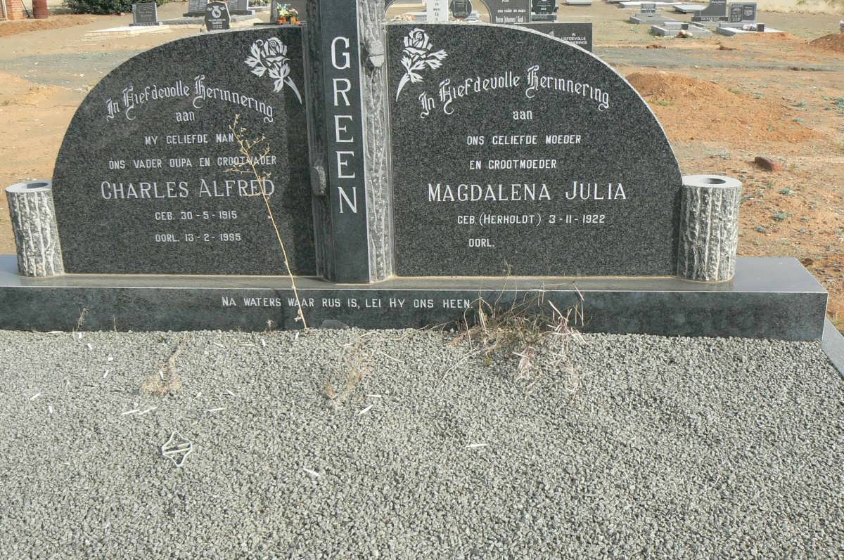 GREEN Charles Alfred 1915-1995 &amp; Magdalena Julia HERHOLDT 1922-