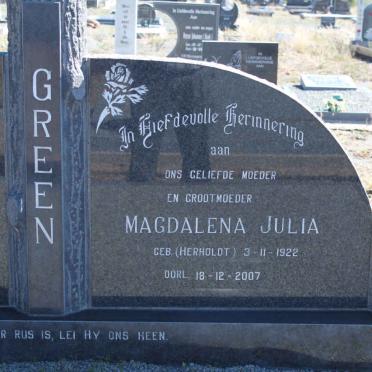 GREEN Magdalena Julia nee HERHOLDT 1922-2007