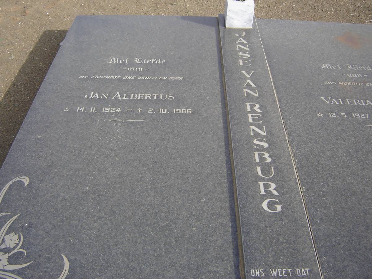 RENSBURG Jan Albertus, Janse van 1924-1986