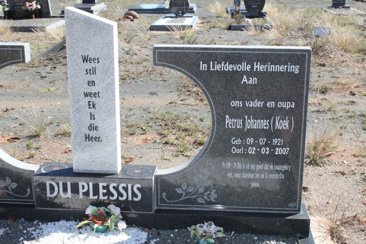 PLESSIS Petrus Johannes, du 1921-2007