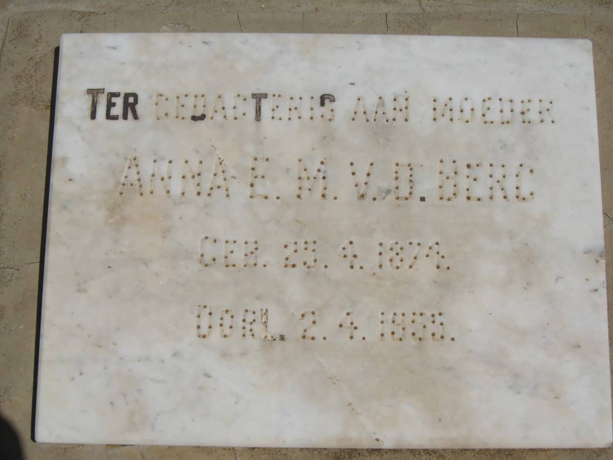 BERG Anna E.M., v.d. 1874-1955