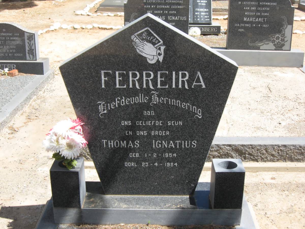 FERREIRA Thomas Ignatius 1954-1984