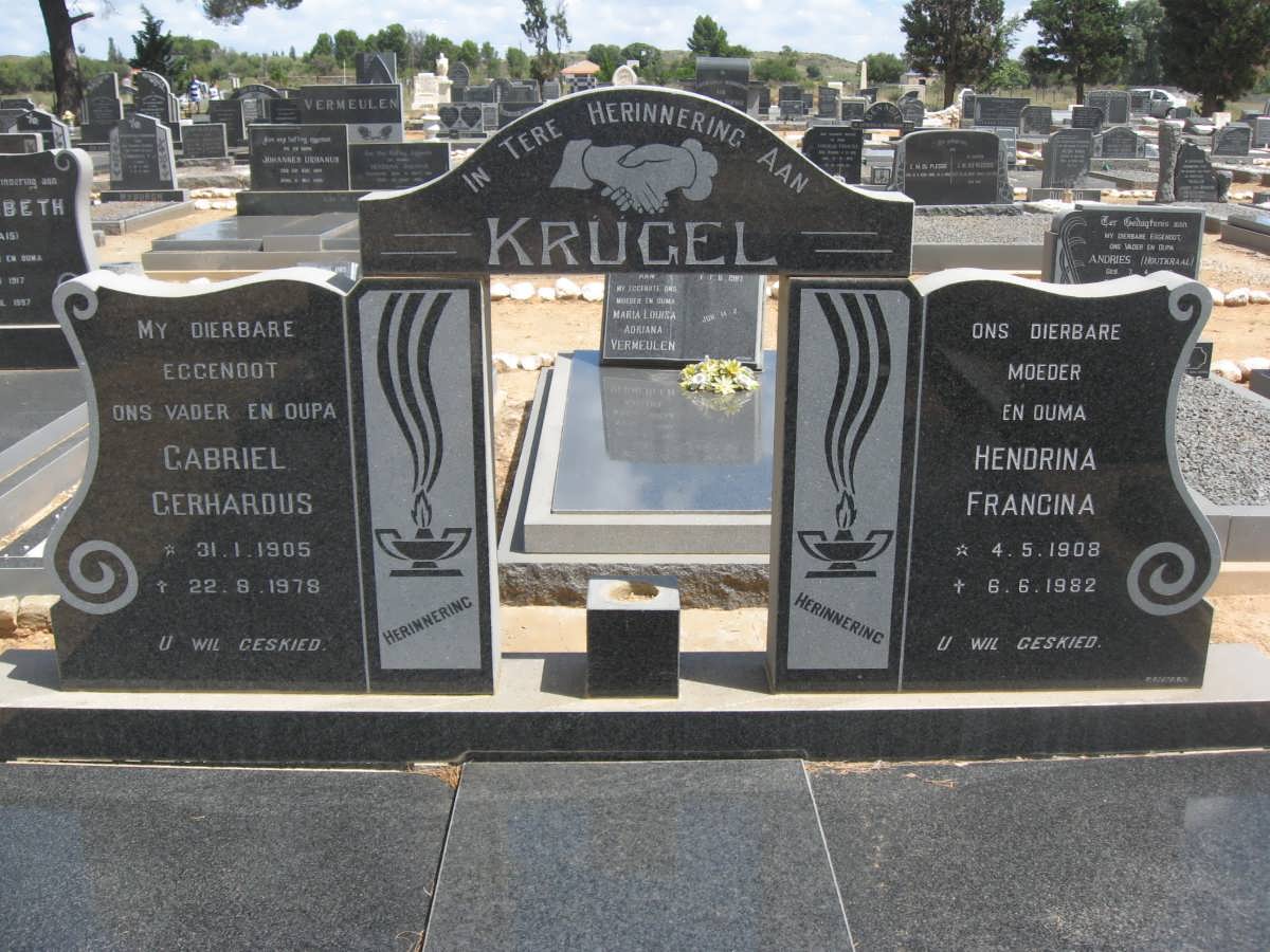 KRUGEL Gabriel Gerhardus 1905-1978 &amp; Hendrina Francina 1908-1982
