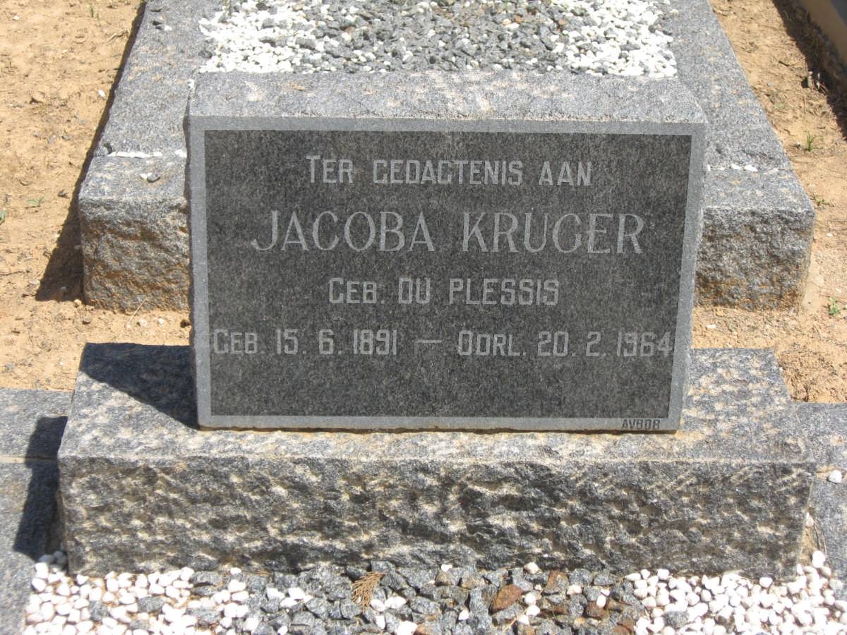 KRUGER Jacoba nee DU PLESSIS 1891-1964