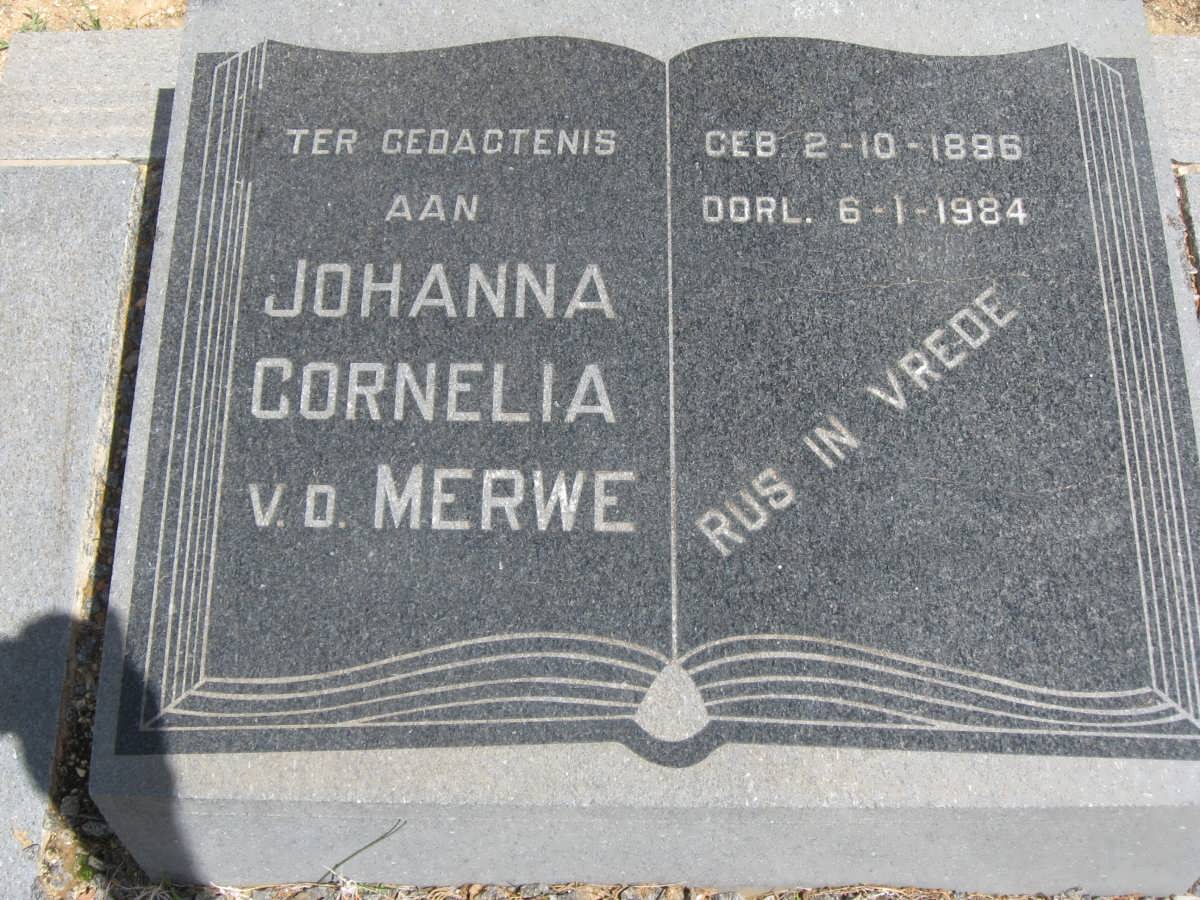 MERWE Johanna Cornelia, v.d. 1896-1984