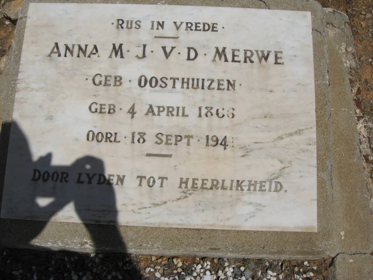MERWE Anna M.J., v.d. nee OOSTHUIZEN 1866-1941