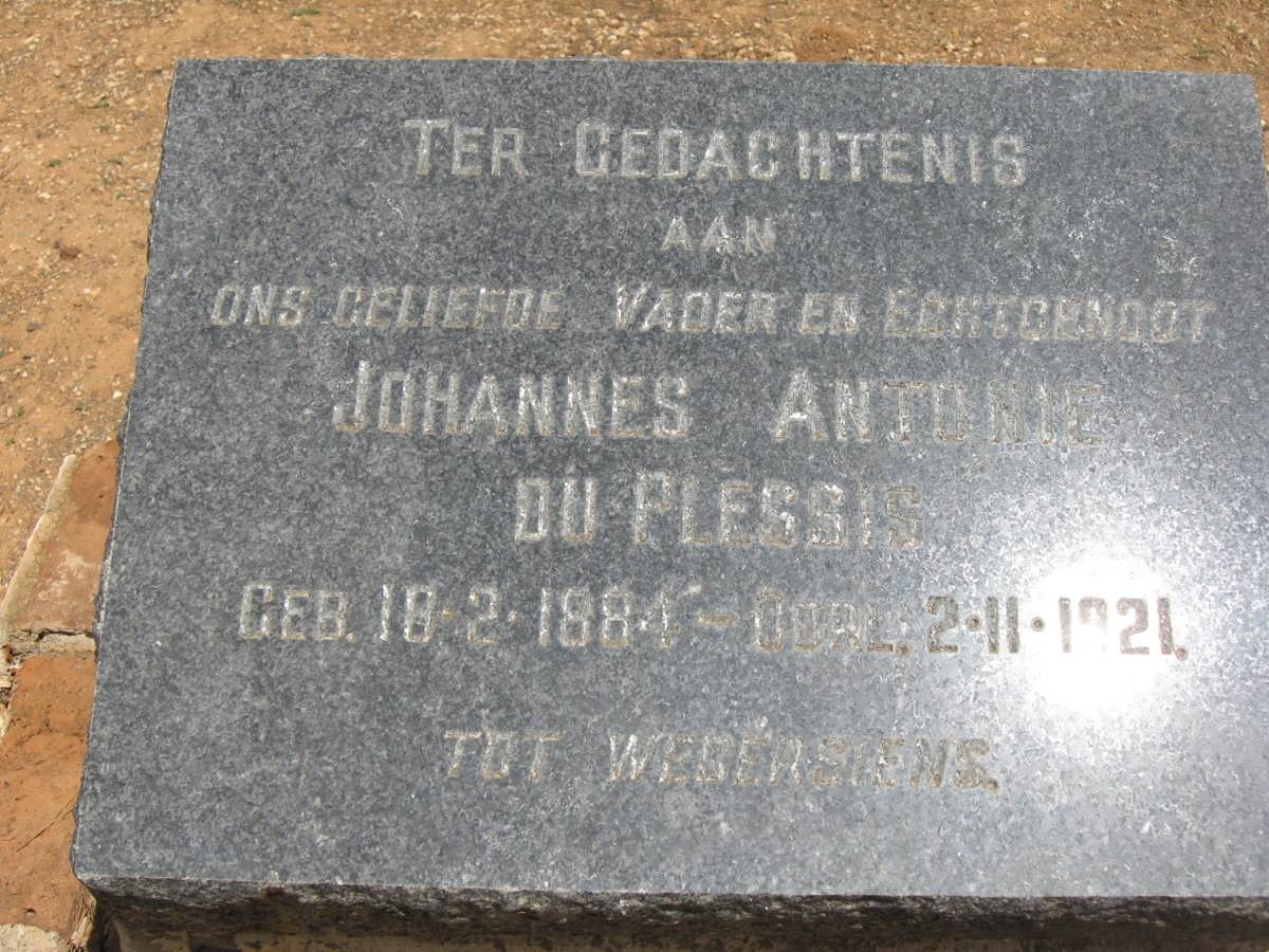 PLESSIS Johannes Antonie, du 1884-1921