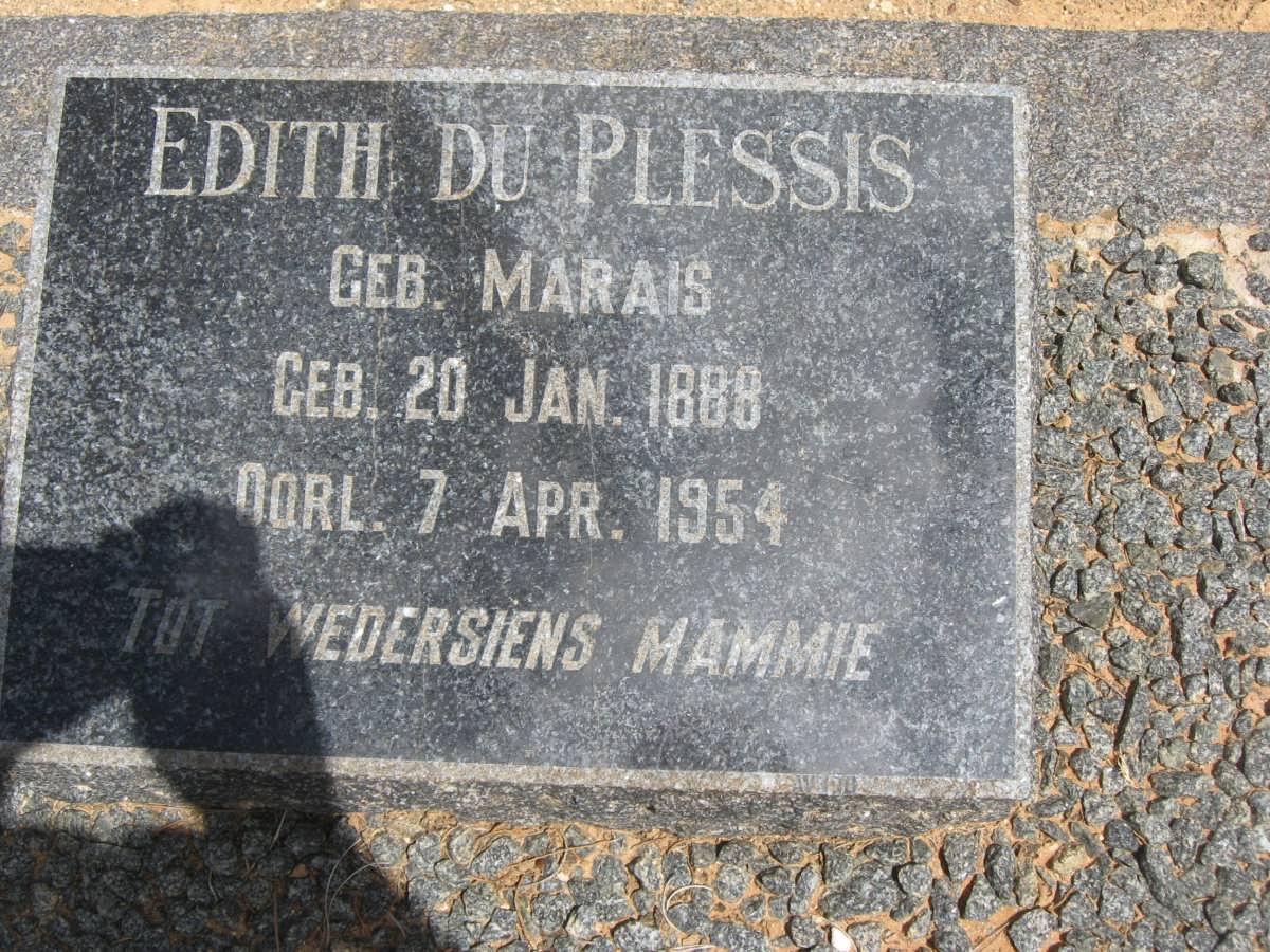 PLESSIS Edith, du nee MARAIS 1888-1954