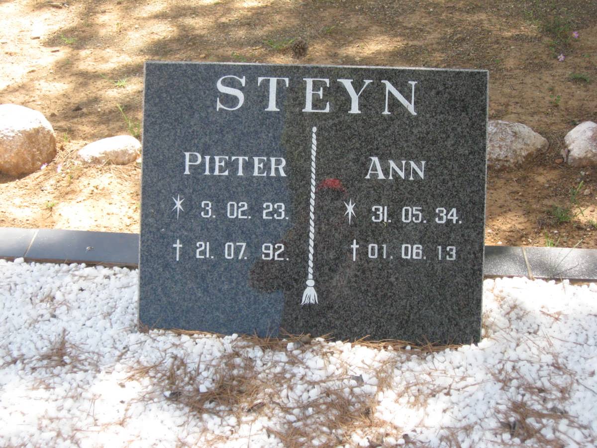 STEYN Pieter 1923-1992 &amp; Ann 1934-2013