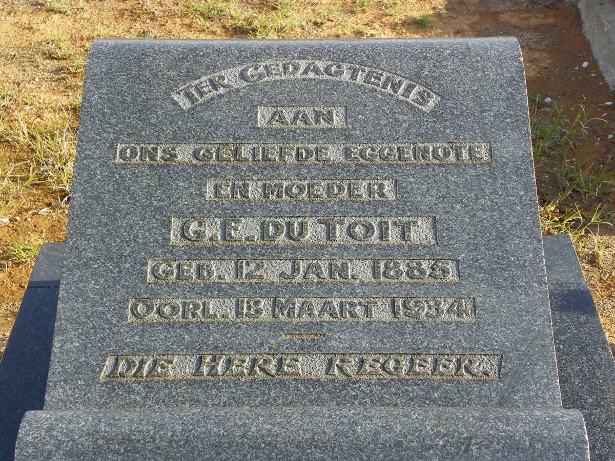 TOIT G.E., du 1885-1934