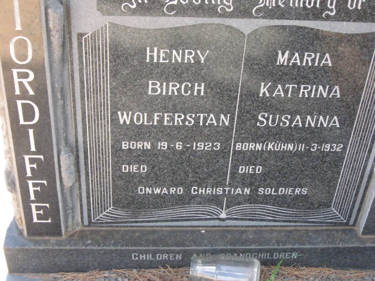 TORDIFFE Henry Birch Wolferstan 1923- &amp; Maria Katrina Susanna KUHN 1932-