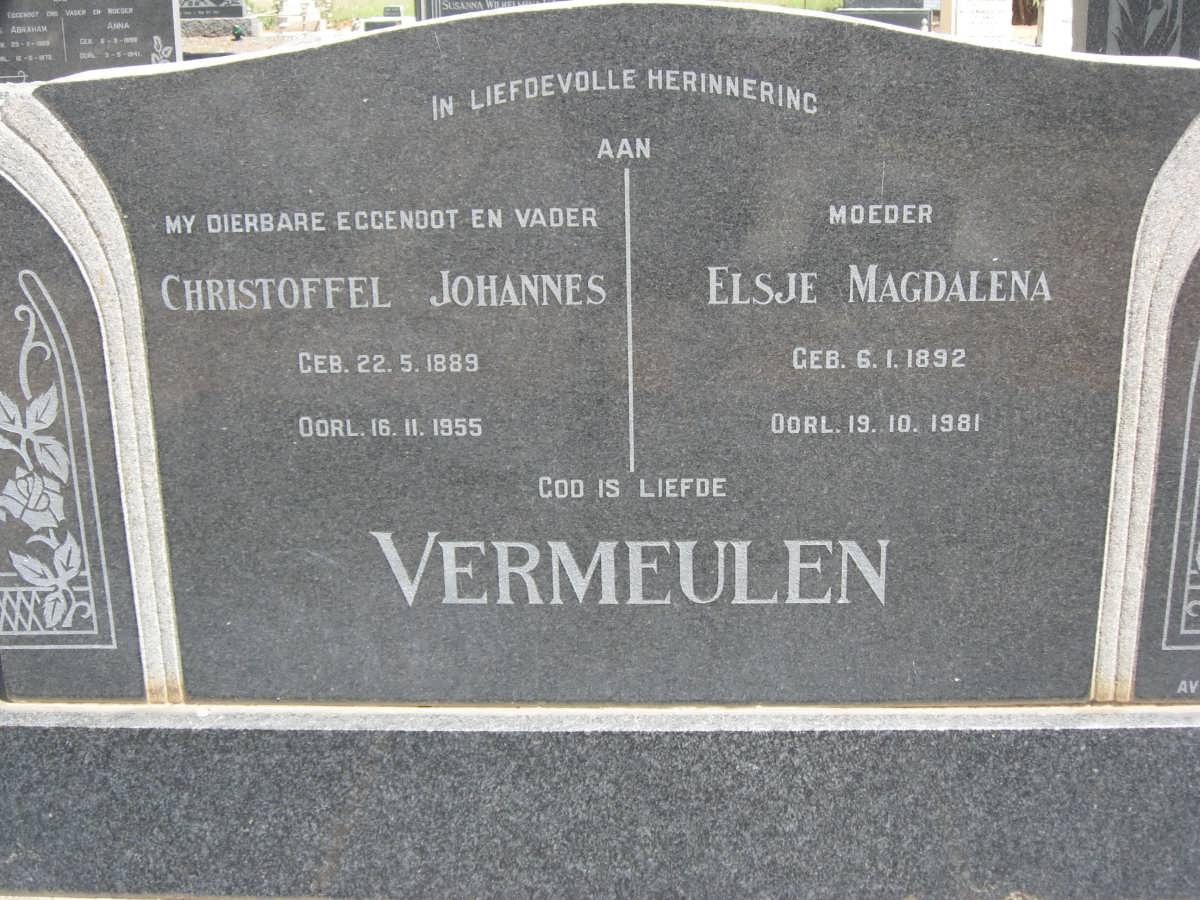 VERMEULEN Christoffel Johannes 1889-1955 &amp; Elsje Magdalena 1892-1981