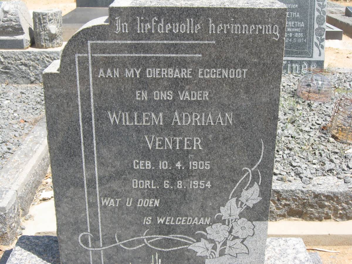 VENTER Willem Adriaan 1905-1954