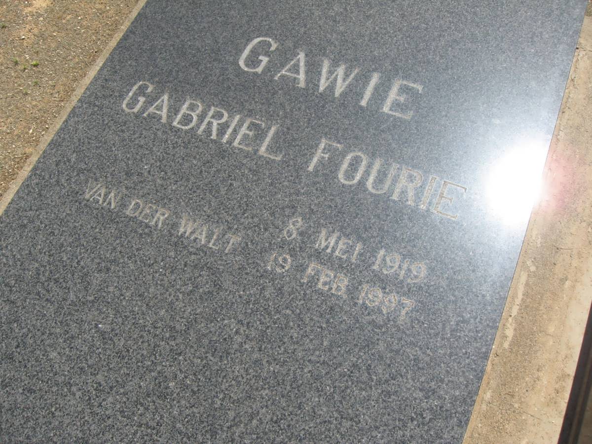 WALT Gabriel Fourie, van der 1919-1997