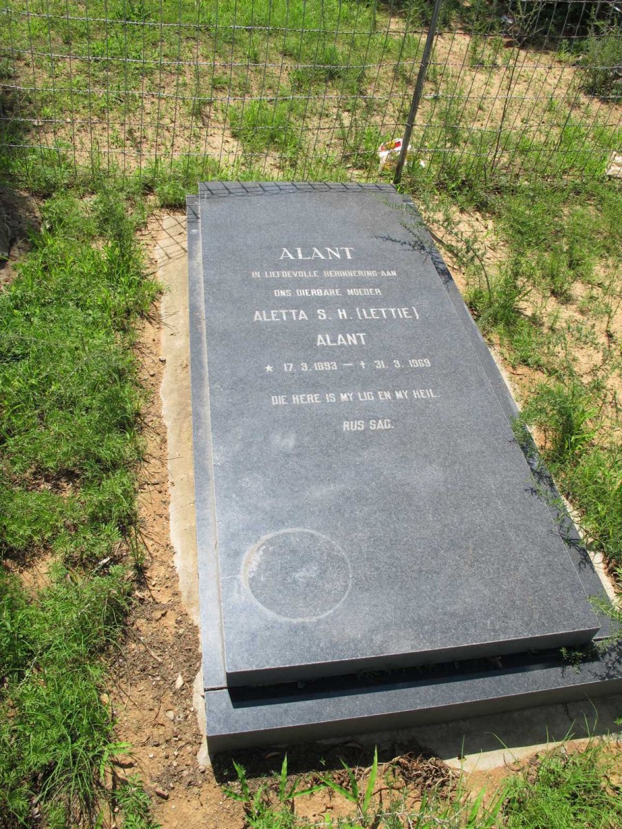 ALANT Aletta S.H. 1893-1969