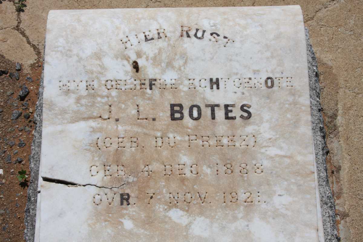 BOTES J.L. nee DU PREEZ 1888-1921