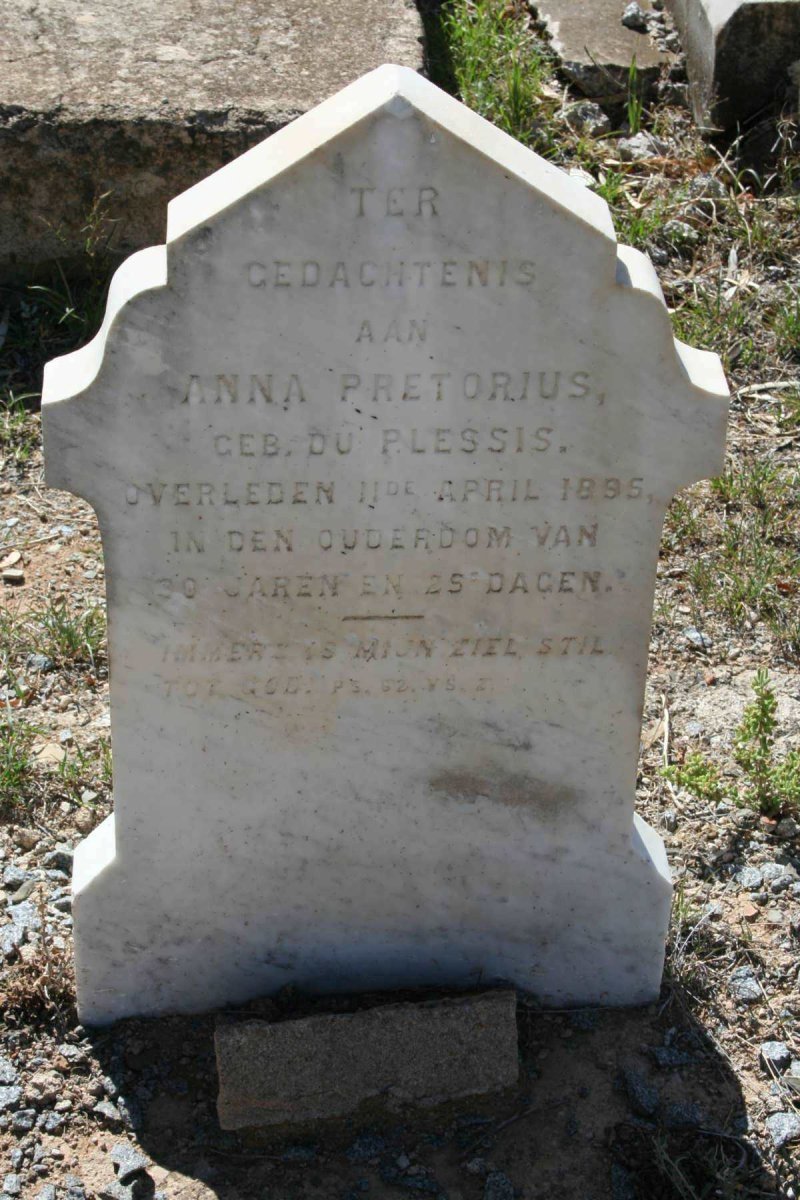 PRETORIUS Anna nee DU PLESSIS -1895