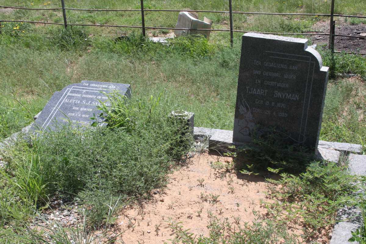 SNYMAN Tjaart 1870-1959 &amp; Aletta S.J. VENTER 1876-1956