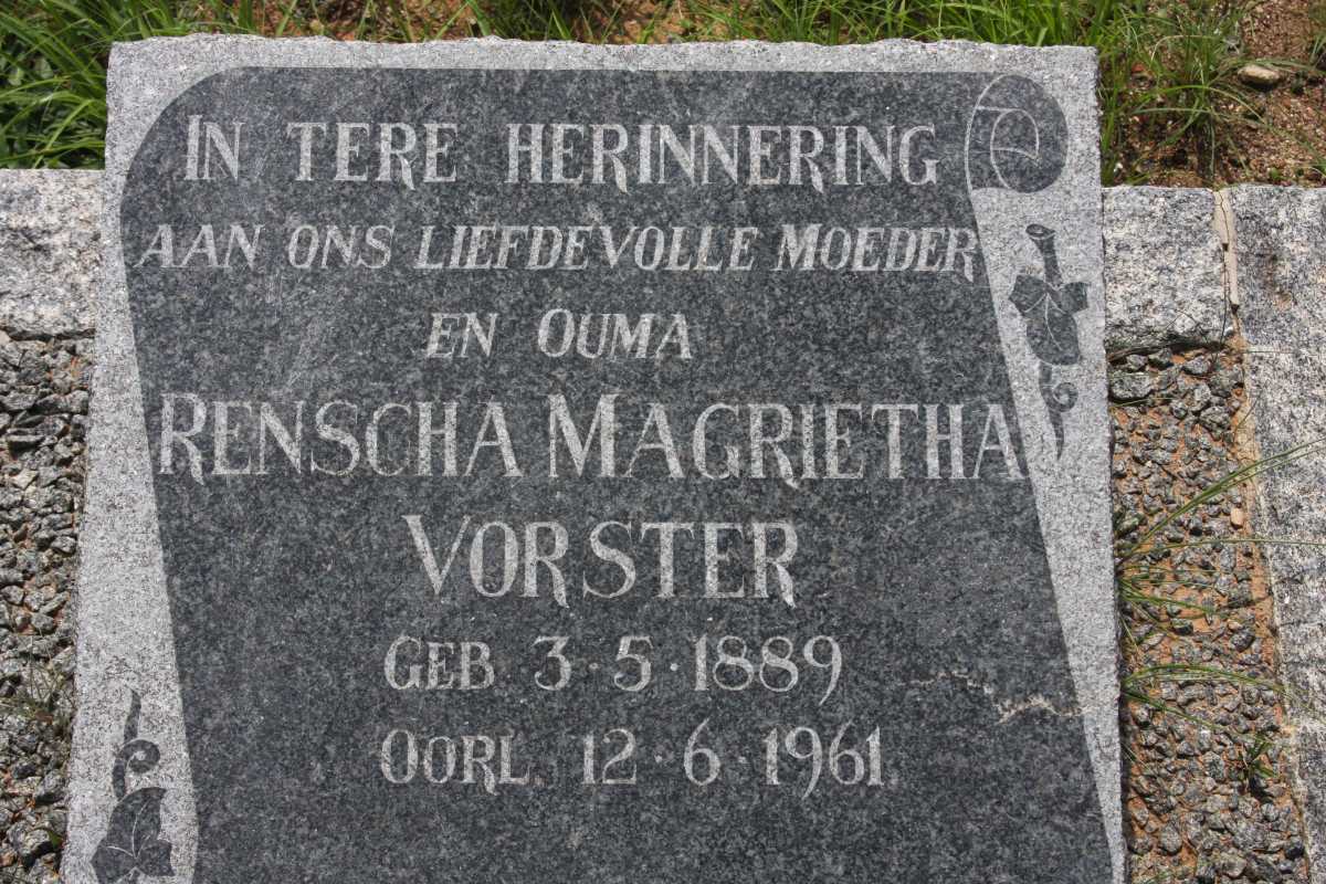 VORSTER Renscha Margrietha 1889-1961