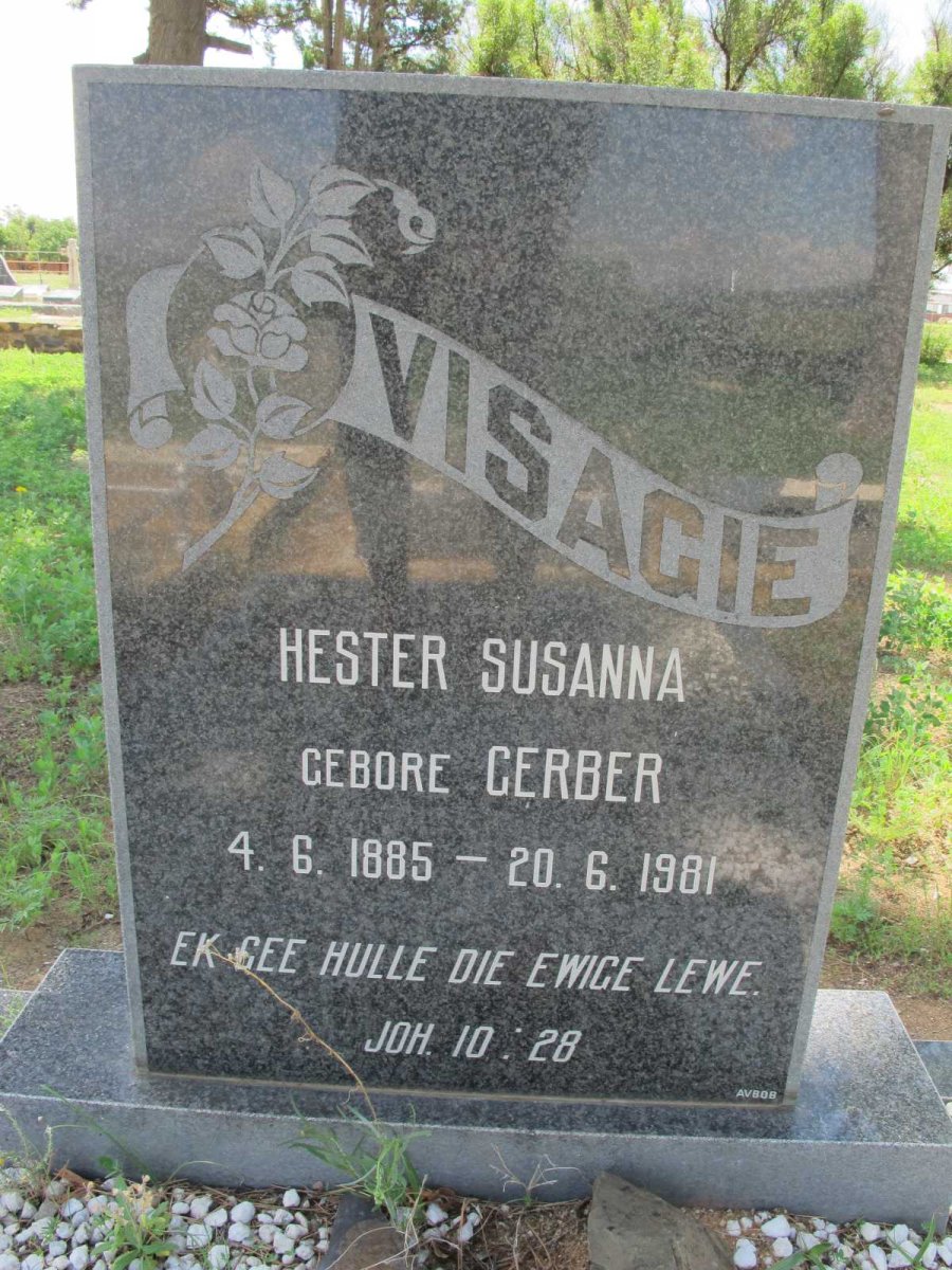 VISAGIE Hester Susanna nee GERBER 1885-1981